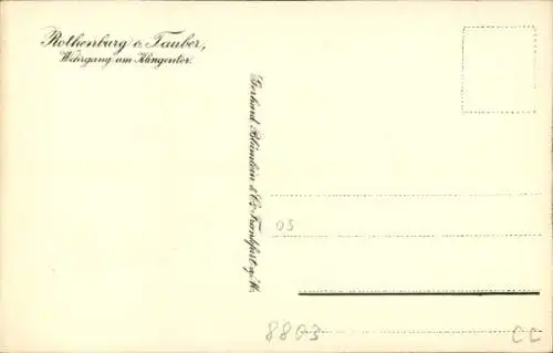 Künstler Ak Rothenburg ob der Tauber Mittelfranken, Wehrgang am Klingentor