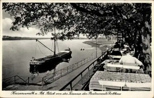 Ak Kaiserswerth Düsseldorf am Rhein, Restaurant Zollhaus, Terrassenblick