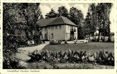 Ak Steinbeck Recke in Westfalen, Schwefelbad, Badehaus