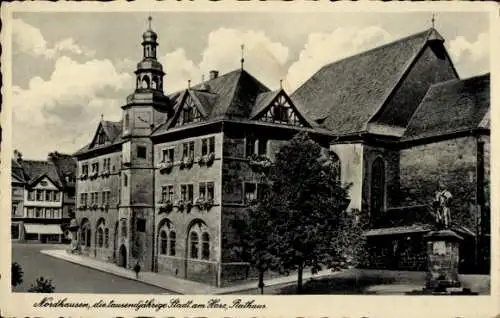 Ak Nordhausen am Harz, Rathaus, Denkmal