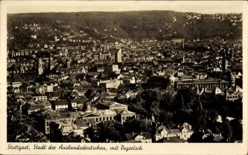 Ak Stuttgart in Württemberg, Panorama mit Degerloch