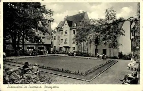 Ak Lüdenscheid im Märkischen Kreis, Blick in den Rosengarten