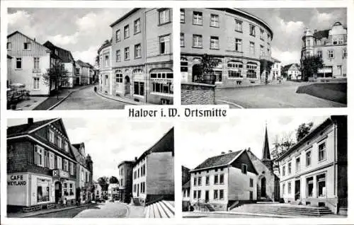 Ak Halver im Märkischen Kreis Westfalen, Ortsmitte, Stadtansichten, Café Weyland, Kirche