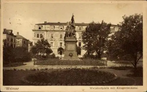 Ak Weimar in Thüringen, Watzdorfplatz, Kriegerdenkmal