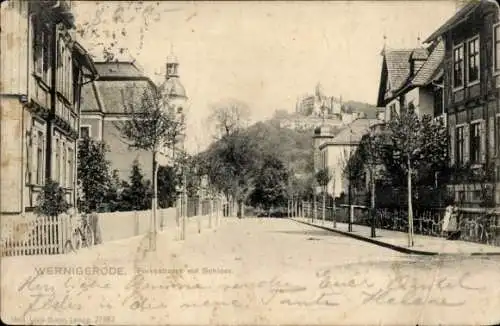 Ak Wernigerode im Harz, Forkestraße, Schloss