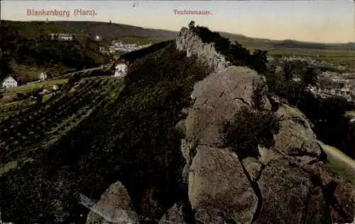 Ak Blankenburg am Harz, Teufelsmauer