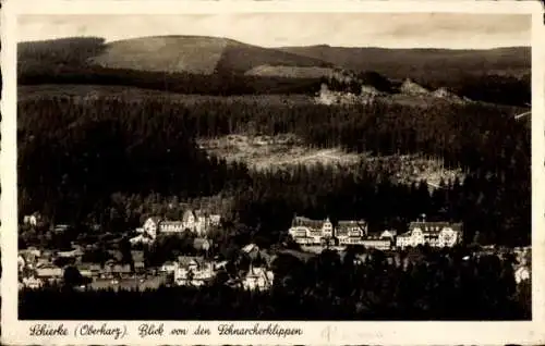 Ak Schierke Wernigerode im Harz, Blick von den Schnarcherklippen