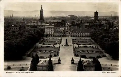 Ak Karlsruhe in Baden, Blick vom Schlossturm