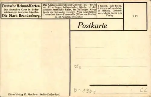 Ak Chorin in der Mark, Kloster Chorin