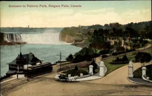 Ak Niagara Falls Ontario Kanada, Eingang zum Victoria Park