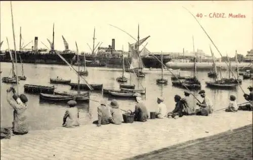 Ak Cádiz Andalusien, Docks