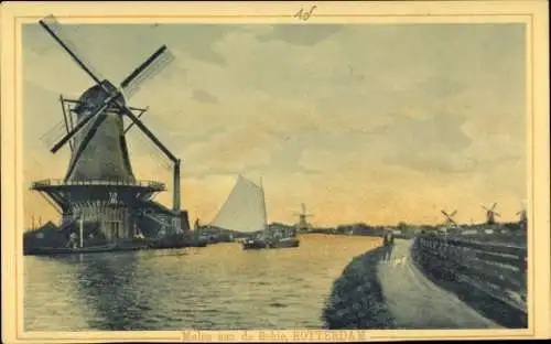 Ak Rotterdam Südholland Niederlande, Molen aan de Schie