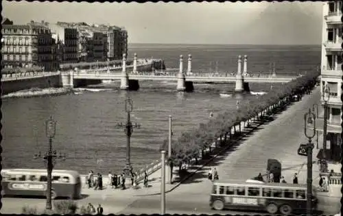 Ak Donostia San Sebastián Baskenland, Urumea Fluss und Zurriola Brücke