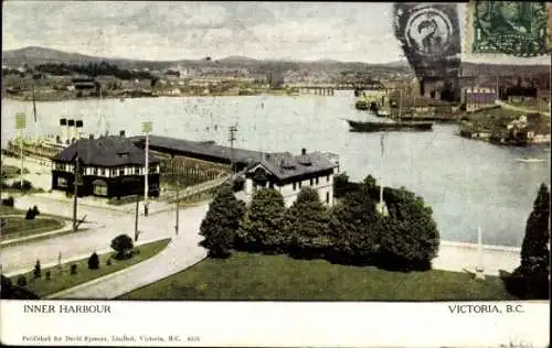 Ak Victoria British Columbia Kanada, Hafen, Innenansicht