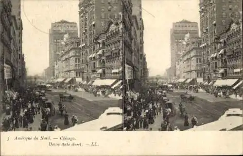 Stereo-Ak Chicago Illinois USA, Down State Street