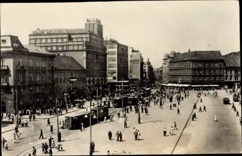 Ak Zagreb Kroatien, Trg Republike, Place de la Republique, Republic Square, Republik Platz