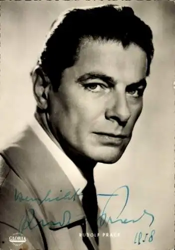 Ak Schauspieler Rudolf Prack, Portrait, Gloria Film, Autogramm
