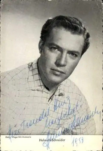 Ak Schauspieler Helmuth Schneider, Portrait, Autogramm