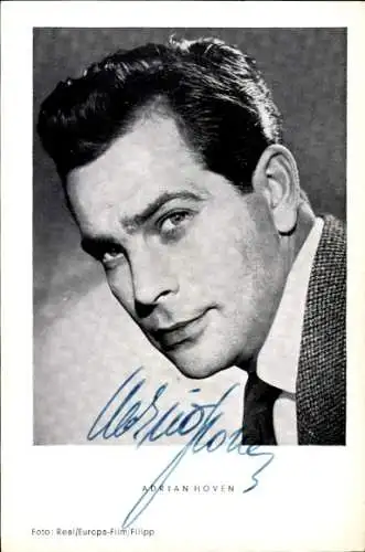 Ak Schauspieler Adrian Hoven, Portrait, Autogramm