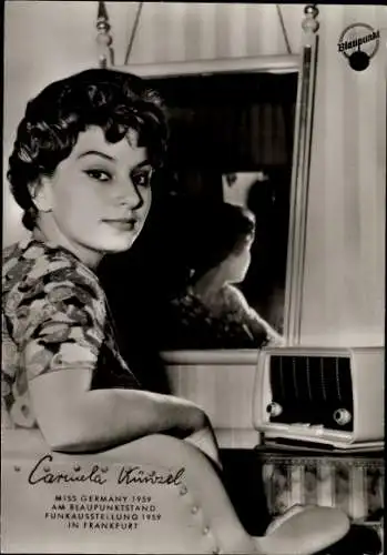 Ak Schauspielerin und Miss Germany 1959 Carmela Künzel, Portrait