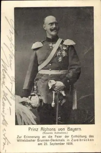 Ak Prinz Alphons von Bayern, Portrait