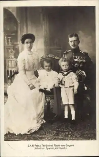 Ak Prinz Ferdinand Maria von Bayern, Infant von Spanien, Familienbild