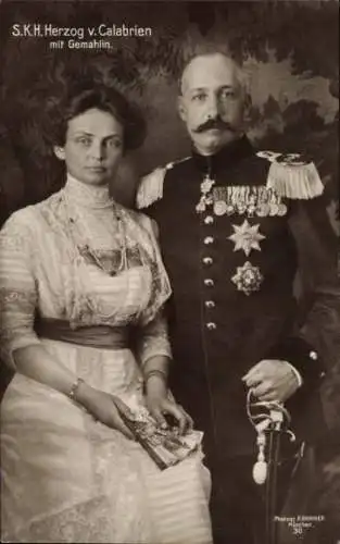 Ak Herzog Ferdinand von Calabrien, Maria von Bayern, Portrait