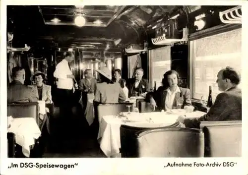 Ak Deutsche Eisenbahn, DSG Speisewagen