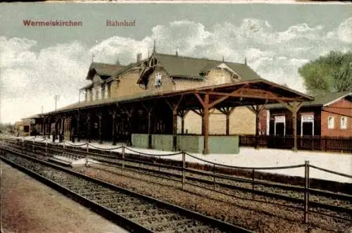 Ak  Wermelskirchen im Bergischen Land, Bahnhof, Gleisseite