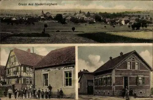 Ak Niederissigheim Bruchköbel in Hessen, Gasthaus Zur Stadt Hanau, Gesamtansicht