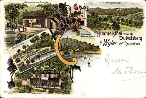 Litho Startjeshof Wyler Kranenburg am Niederrhein, Philosophental, Forellenteiche, Himmelstal