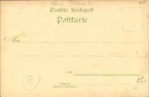 Litho Hohenkirchen Wangerland Friesland, Hotel zur Post, Bismarck-Eiche, Totalansicht, Gasthaus