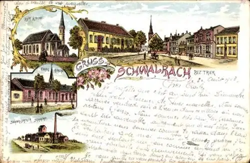 Litho Bad Schwalbach im Taunus, Schwalbacher Schacht, Kirche