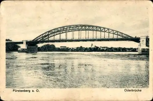 Ak Białków Bialkow Balkow bei Fürstenberg an der Oder Ostbrandenburg, Oderbrücke
