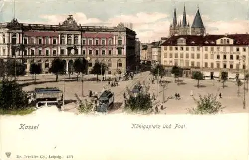 Ak Kassel Nordhessen, Straßenbahn, Königsplatz, Post