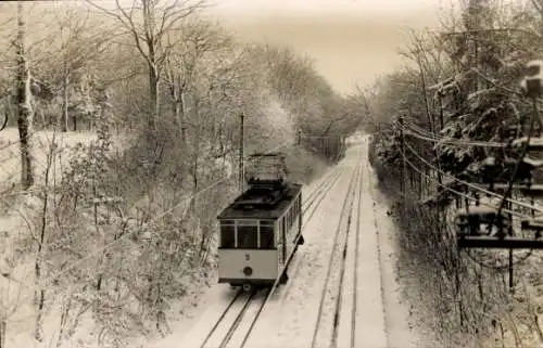 Foto Ak Wuppertal, Straßenbahn Nr. 5, Winter
