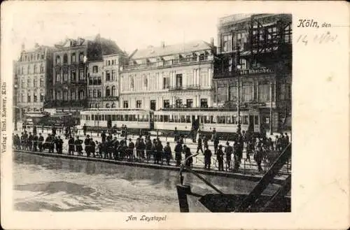 Ak Köln am Rhein, Leystapel, Straßenbahn