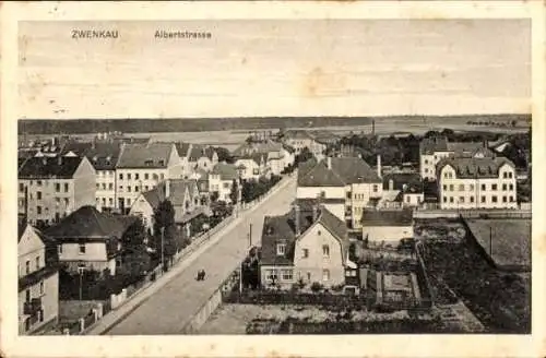 Ak Zwenkau in Sachsen, Albertstraße, Wohngegend