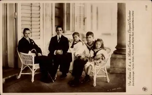 Ak Familie Erzherzog Leopold Salvator von Österreich, Kinder, NPG 5156