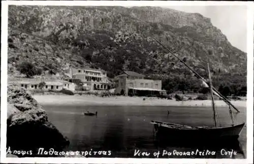 Foto Paleokastritsa Korfu Griechenland, Wasserpartie, Boot, Häuser, Strand