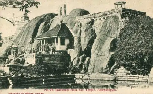 Ak Anuradhapura Sri Lanka, Isurumuniya or Rock Temple, Buddhistischer Tempel