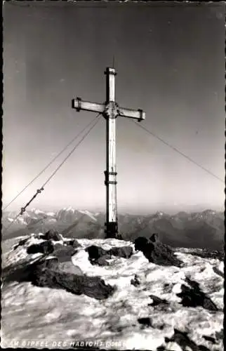 Ak Stubaier Alpen Tirol, Habicht, Gipfelkreuz