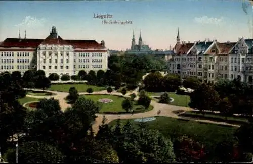 Ak Legnica Liegnitz Schlesien, Hindenburgplatz