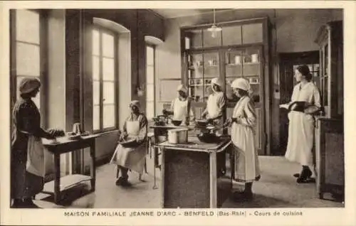 Ak Benfeld Elsass Bas Rhin, Maison Familiale Jeanne d'Arc, Koch-Kursus