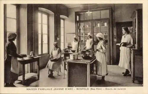 Ak Benfeld Elsass Bas Rhin, Maison Familiale Jeanne d'Arc, Koch-Kursus