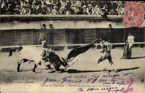 Ak Bull Run, Bull-Eintritt in die Arena