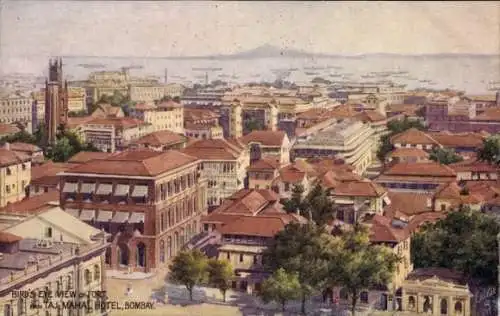 Ak Mumbai Bombay Indien, Taj Mahal Hotel, Stadtübersicht