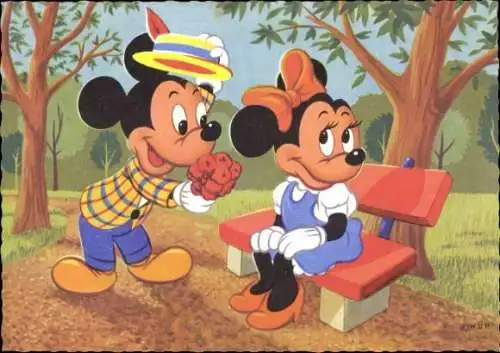 Ak Walt Disney, Micky Maus, Minnie Maus