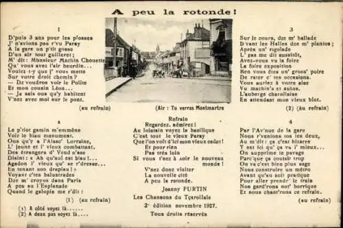 Ak Montmartre, Teilansicht, Musiktext