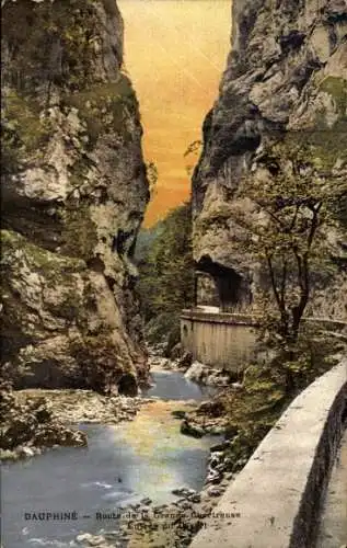 Ak Grande Chartreuse Isère, Route, Felsen